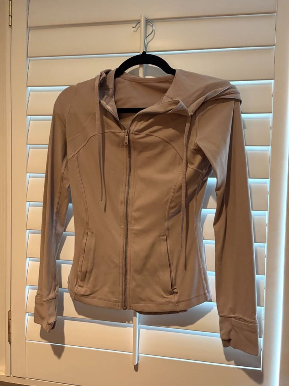 Lululemon Taupe Hooded Full-Zip Active Jacket - Size 4